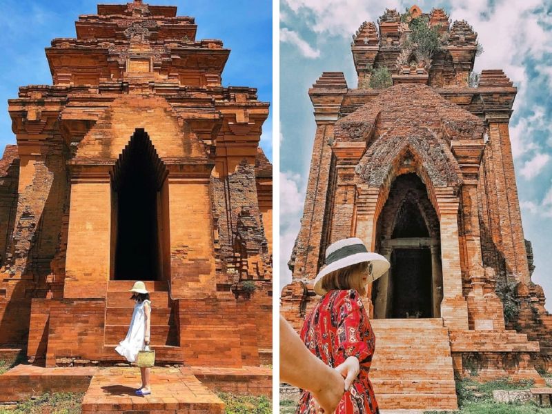 Du khách check-in tại cụm tháp Hòa Lai