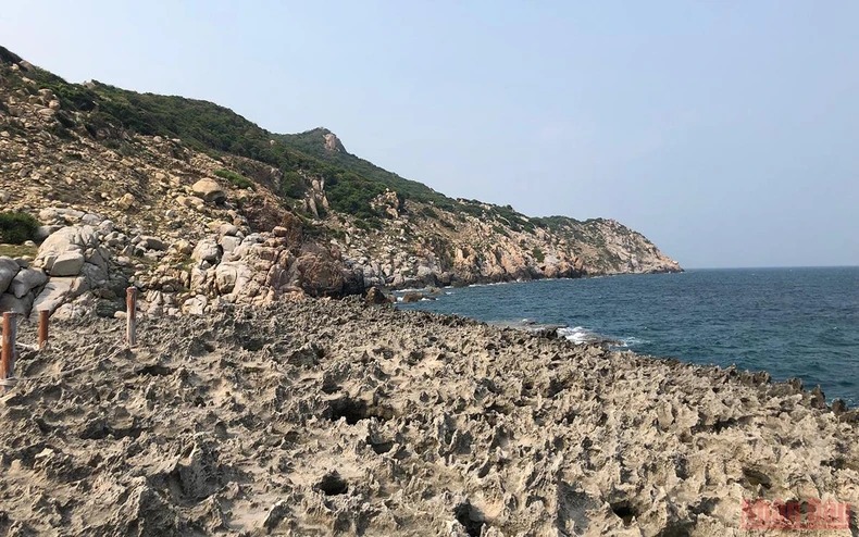 Bề mặt đá gồ ghề tại Hang Rái